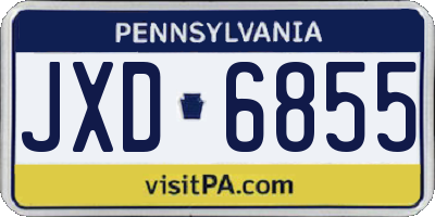 PA license plate JXD6855