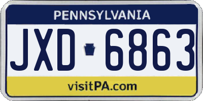 PA license plate JXD6863