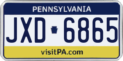 PA license plate JXD6865