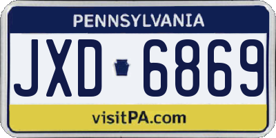 PA license plate JXD6869