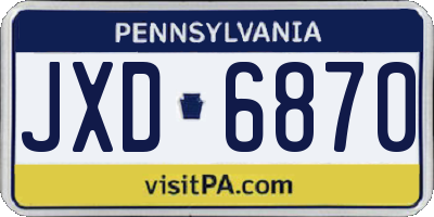 PA license plate JXD6870