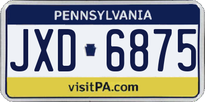 PA license plate JXD6875