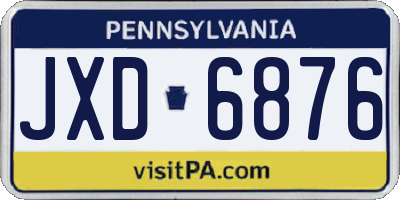 PA license plate JXD6876