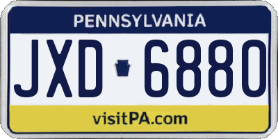 PA license plate JXD6880
