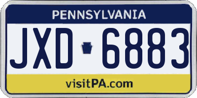PA license plate JXD6883