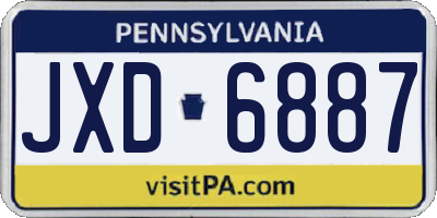 PA license plate JXD6887