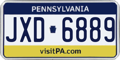 PA license plate JXD6889