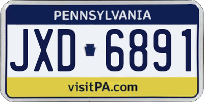 PA license plate JXD6891