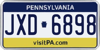 PA license plate JXD6898
