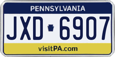 PA license plate JXD6907