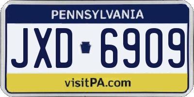 PA license plate JXD6909