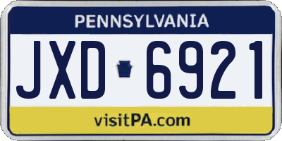 PA license plate JXD6921
