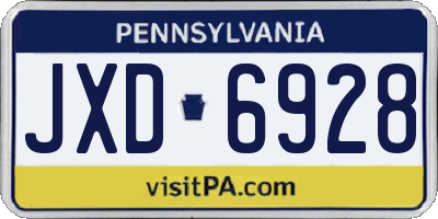 PA license plate JXD6928