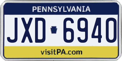 PA license plate JXD6940