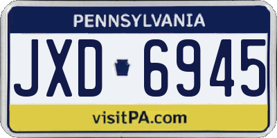 PA license plate JXD6945