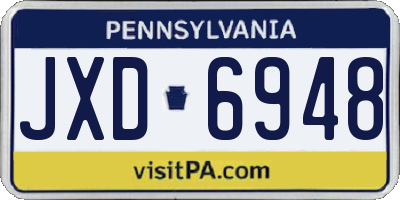 PA license plate JXD6948