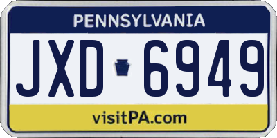 PA license plate JXD6949