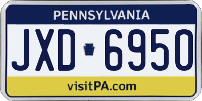 PA license plate JXD6950