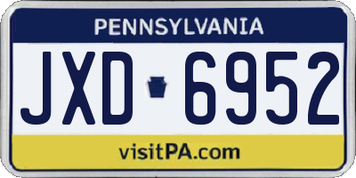 PA license plate JXD6952