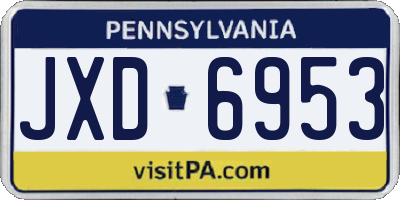 PA license plate JXD6953