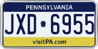 PA license plate JXD6955