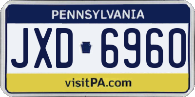 PA license plate JXD6960
