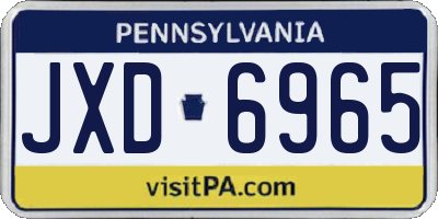 PA license plate JXD6965