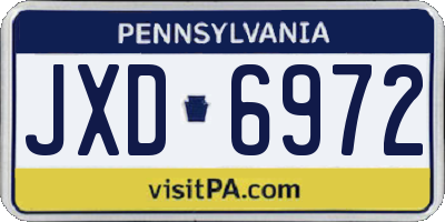 PA license plate JXD6972