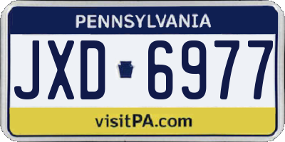 PA license plate JXD6977