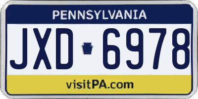 PA license plate JXD6978