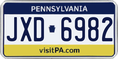 PA license plate JXD6982