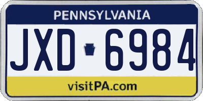 PA license plate JXD6984