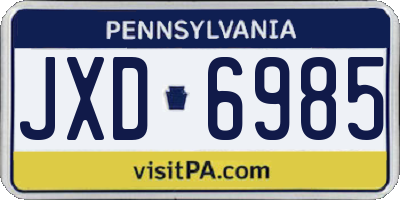 PA license plate JXD6985