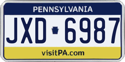 PA license plate JXD6987