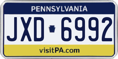 PA license plate JXD6992