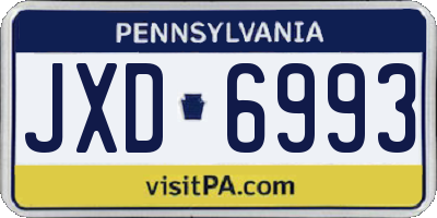 PA license plate JXD6993