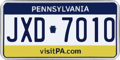 PA license plate JXD7010
