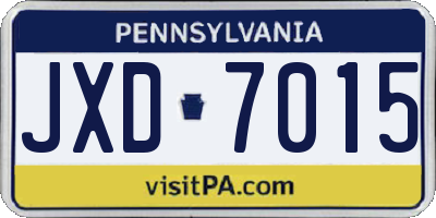 PA license plate JXD7015