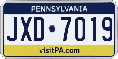 PA license plate JXD7019