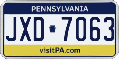 PA license plate JXD7063