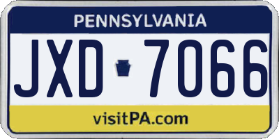 PA license plate JXD7066