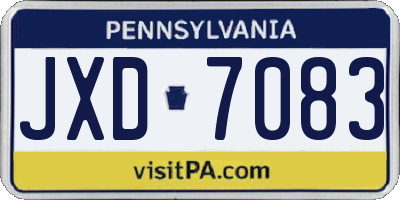 PA license plate JXD7083