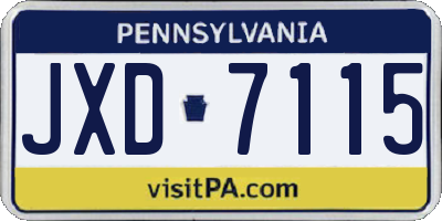PA license plate JXD7115