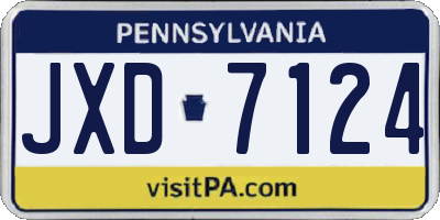 PA license plate JXD7124