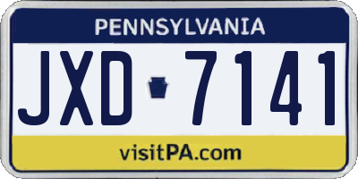 PA license plate JXD7141