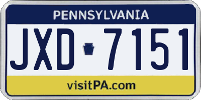 PA license plate JXD7151
