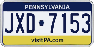 PA license plate JXD7153