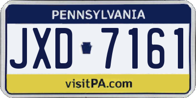 PA license plate JXD7161