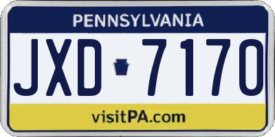 PA license plate JXD7170