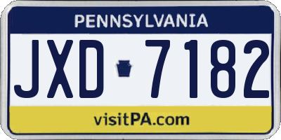 PA license plate JXD7182
